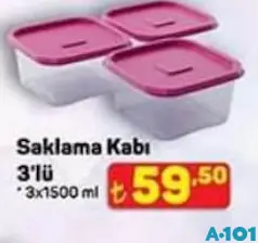 SAKLAMA KABI 3'LÜ 3X1500 ML fiyat ve kampanya bilgisi